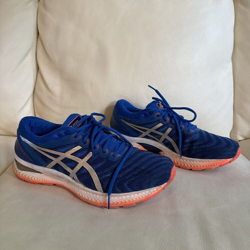 ASICS Gel Nimbus 22 1011A680 Men’s Running Shoes Size 11.5 Blue Tuna Orange